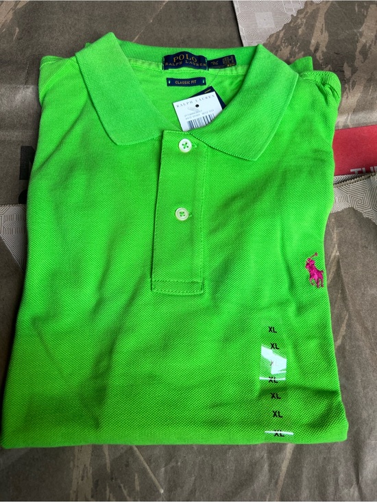 Ralph Lauren Tops - NWT Ralph Lauren Women’s Polo Classic Fit Neon Green Polo with Pink Pony